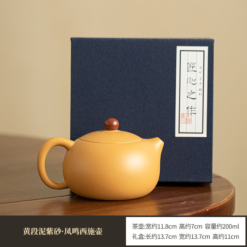 Chinese traditional purple clay pot tea clay manual kung fu tea set home living room purple clay pot business activities accompanied by gifts to elders
