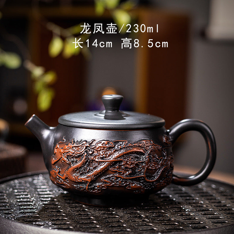Chinese traditional purple clay pot tea clay manual kung fu tea set home living room purple clay pot business activities accompanied by gifts to elders