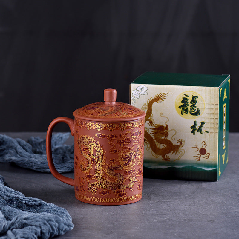 Chinese traditional purple clay pot tea clay manual kung fu tea set home living room purple clay pot business activities accompanied by gifts to elders