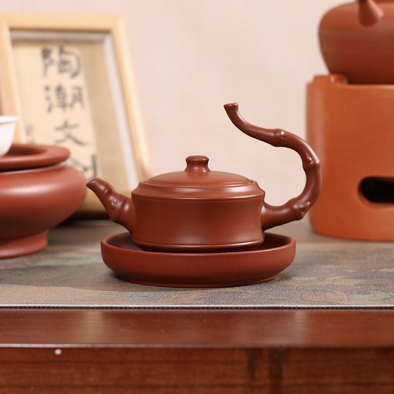 Chinese traditional purple clay pot tea clay manual kung fu tea set home living room purple clay pot business activities accompanied by gifts to elders
