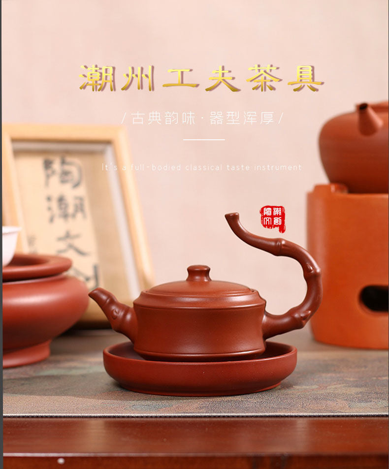 Chinese traditional purple clay pot tea clay manual kung fu tea set home living room purple clay pot business activities accompanied by gifts to elders