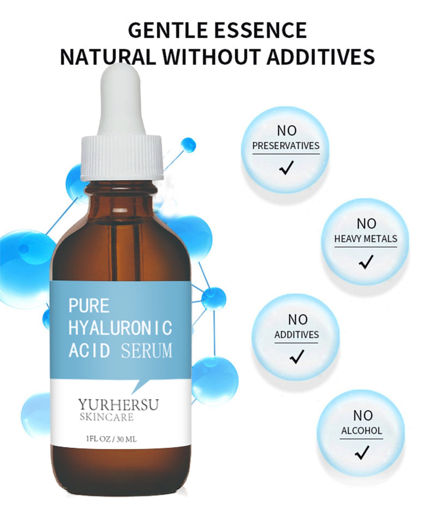 YURHERSU Hyaluronic Acid Original Hydrating Moisturizing Nourishing Firming Repairing Hyaluronic Acid Essence