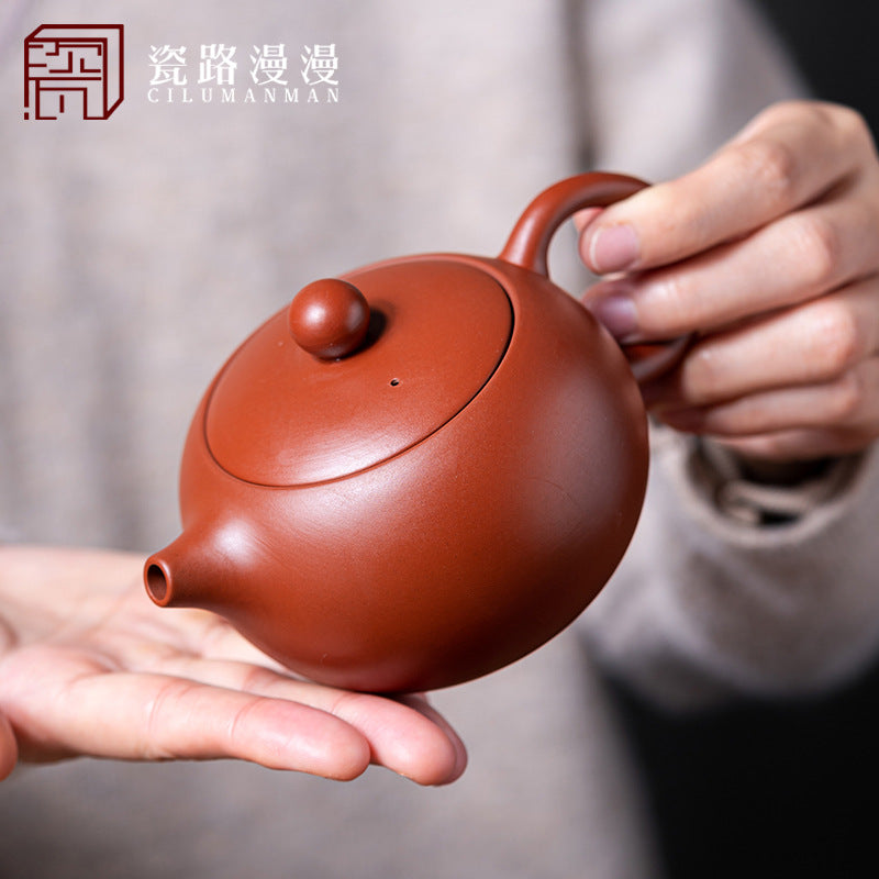 Chinese traditional purple clay pot tea clay manual kung fu tea set home living room purple clay pot business activities accompanied by gifts to elders