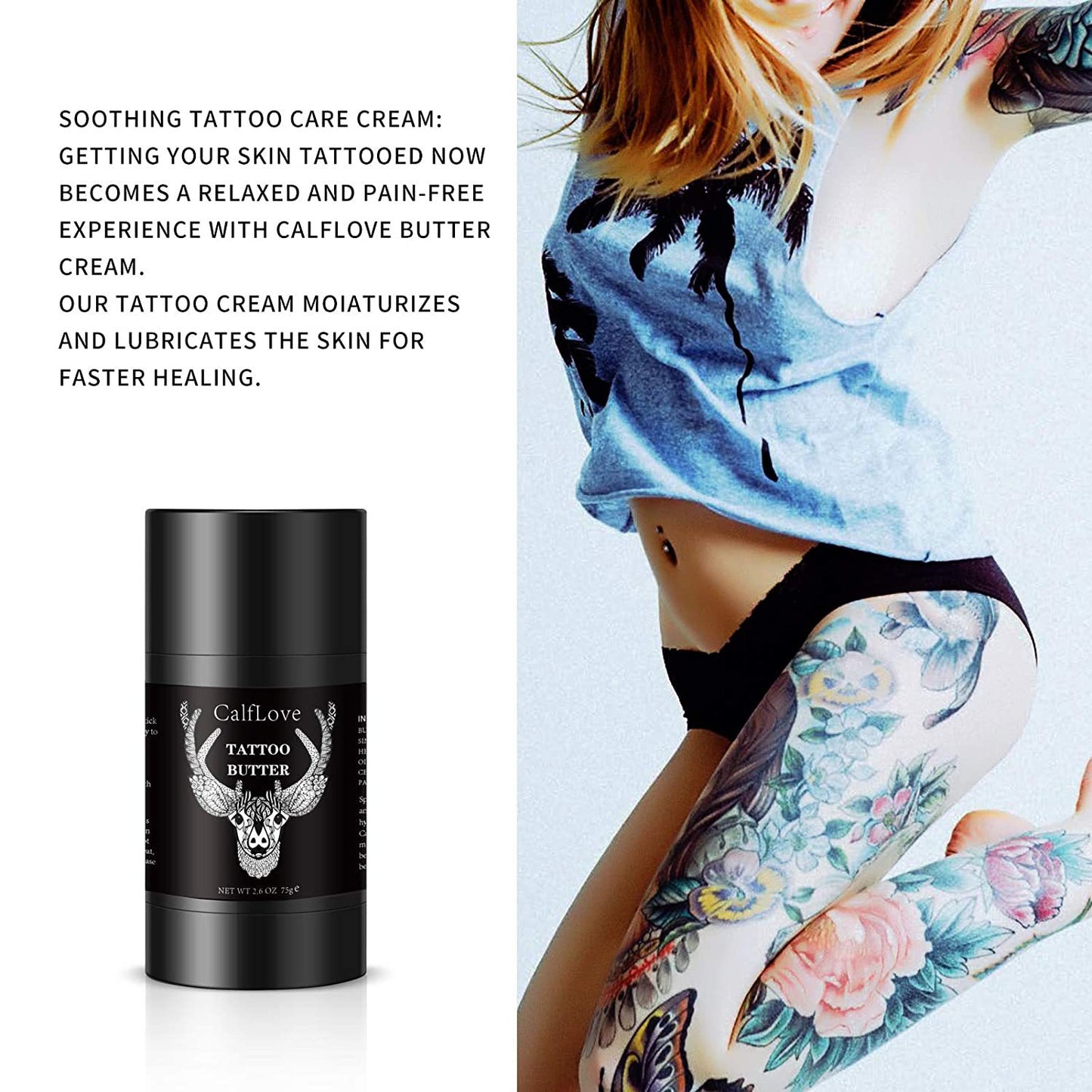Tattoo Aftercare Butter,New & Old Tattoo Balm,Tattoo Healing Cream to Brighten & Fix Colour Care,Tattoo Aftercare Moisturizer(1.8 oz)