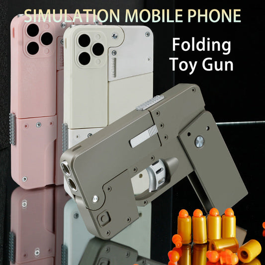 ShotCase Mobile phone toy gun can be folded to fire reloadable rubber bullets