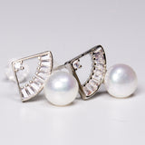 Flash sale-Scalloped Pearl Stud Earrings