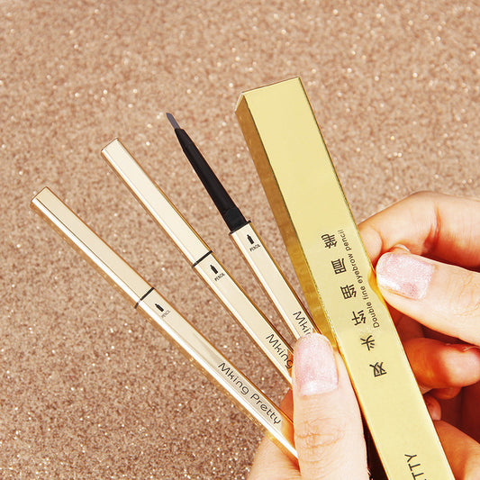 Small gold bar double-ended eyebrow pencil